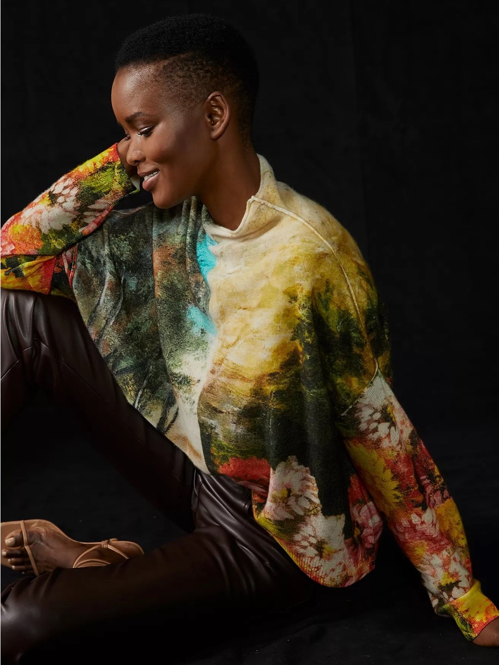 Pilcro Anthropologie Cashmere Alani Sweater Women’s Floral Soft Pullover Sz L